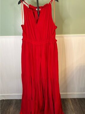 NWT- a Beautiful Soul Sleeveless Red Tiered Maxi Dress size 18/20